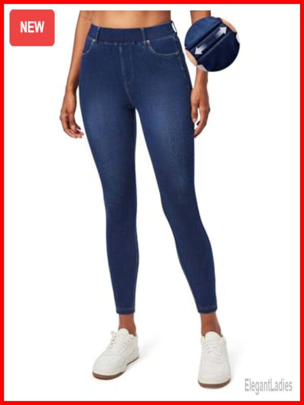 High Waisted Jeggings for Women - 4-Way Stretch Pull On Skinny Jeans with